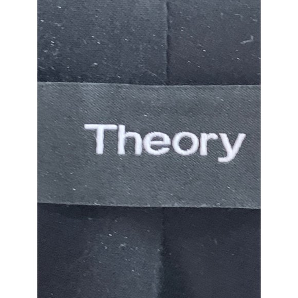 Theory Pleated Blazer Black Crepe Size 0 $465 Womens Career 6498 Pockets - Picture 4 of 14